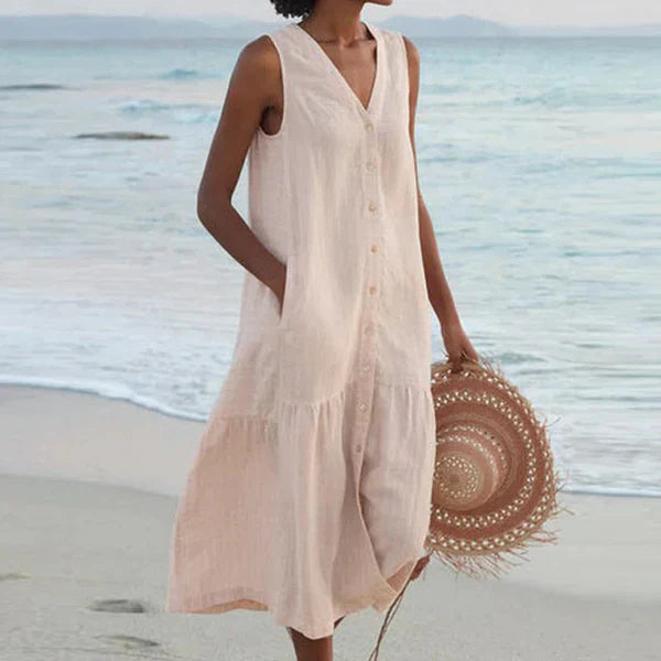 Amy™ - Sleeveless Elegant Shirt Dress