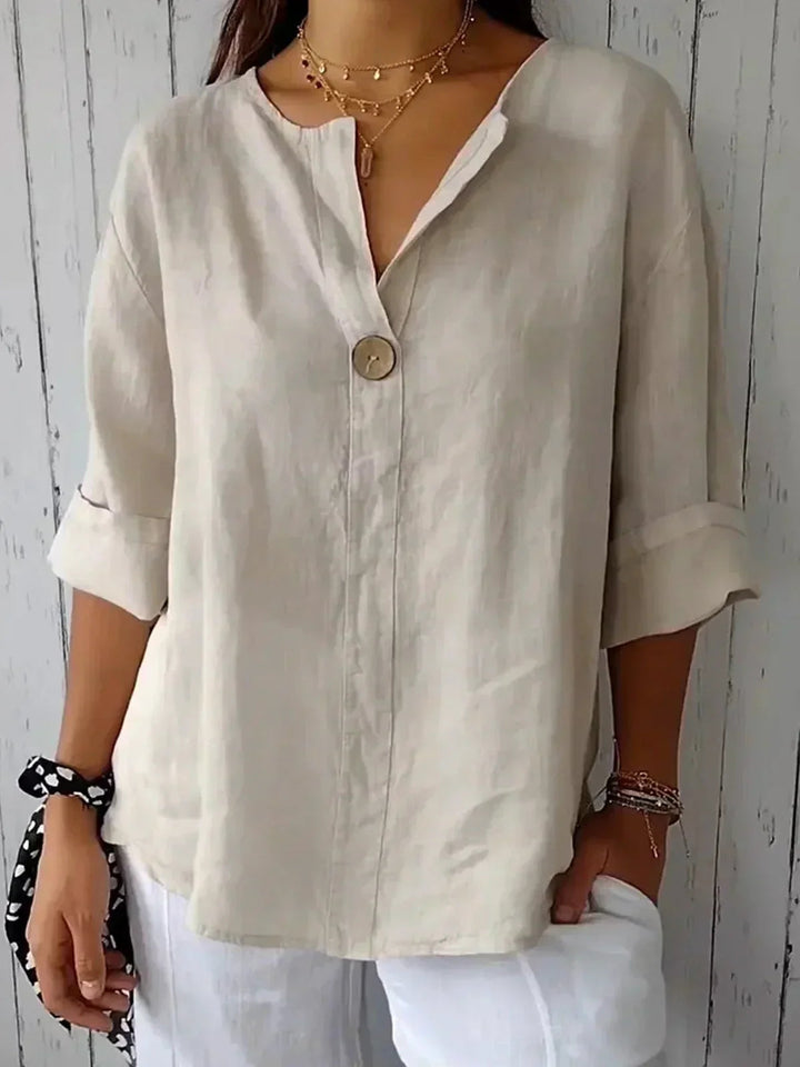 Ilja™ V-Neck Long Sleeve Loose Shirt