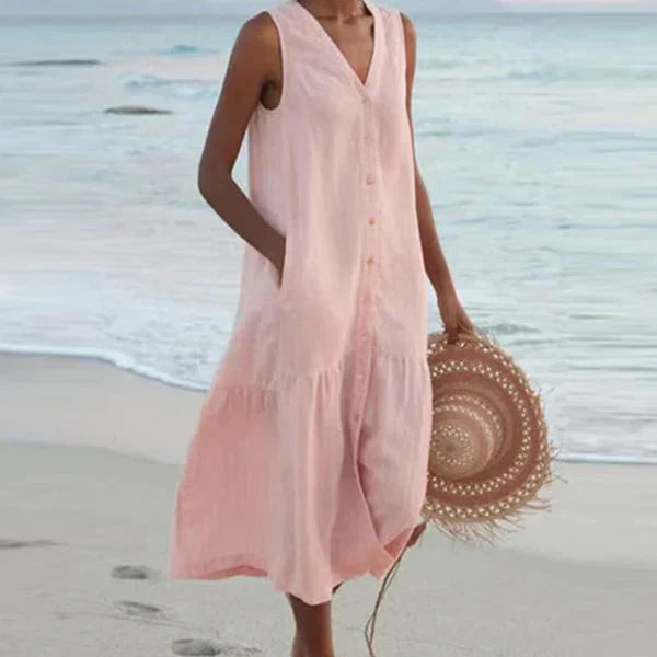 Amy™ - Sleeveless Elegant Shirt Dress