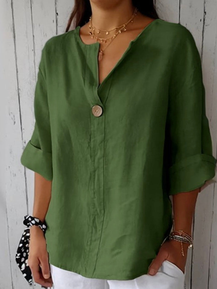 Ilja™ V-Neck Long Sleeve Loose Shirt