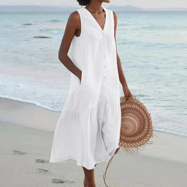 Amy™ - Sleeveless Elegant Shirt Dress