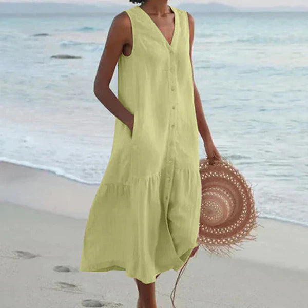 Amy™ - Sleeveless Elegant Shirt Dress