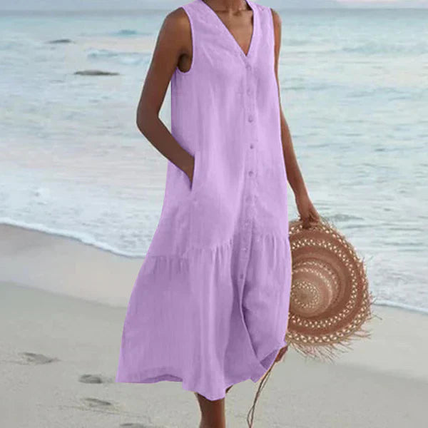 Amy™ - Sleeveless Elegant Shirt Dress