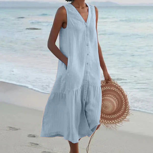 Amy™ - Sleeveless Elegant Shirt Dress