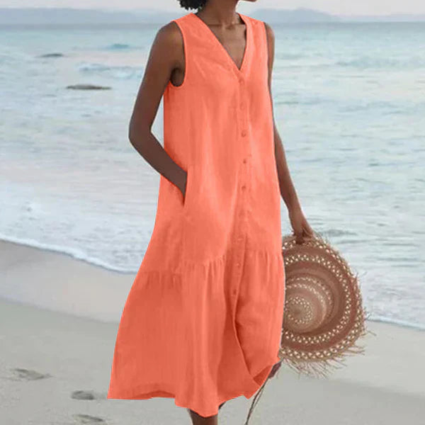 Amy™ - Sleeveless Elegant Shirt Dress