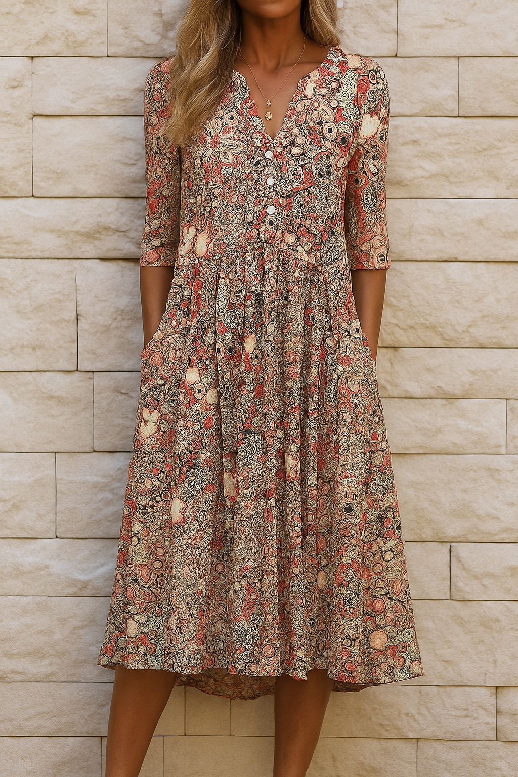 Jessica™ | Elegant Dress with V-Neck