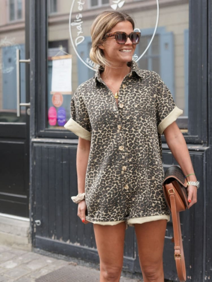 Savara™ | Leopard Shirt Dress