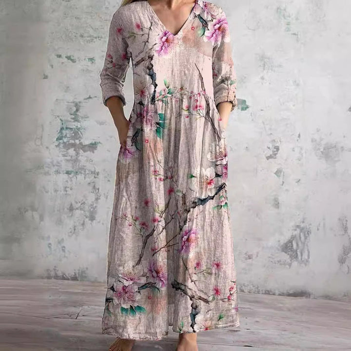 Kayleigh™ | Summer Dress with V-Neck and Floral Pattern