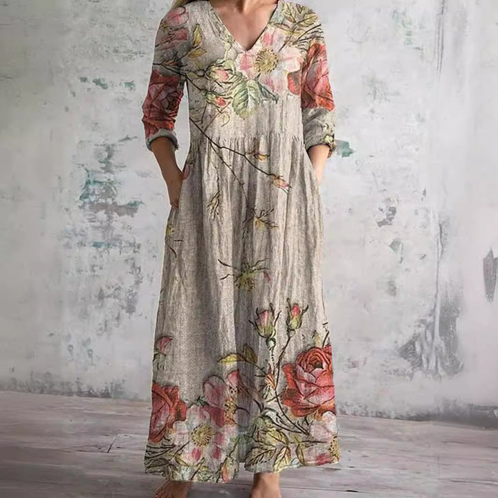 Kayleigh™ | Summer Dress with V-Neck and Floral Pattern