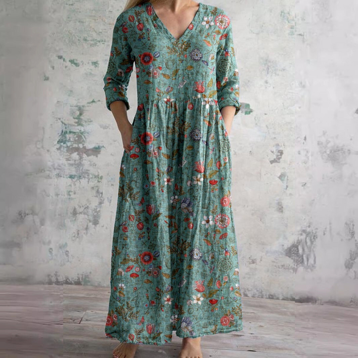 Kayleigh™ | Summer Dress with V-Neck and Floral Pattern
