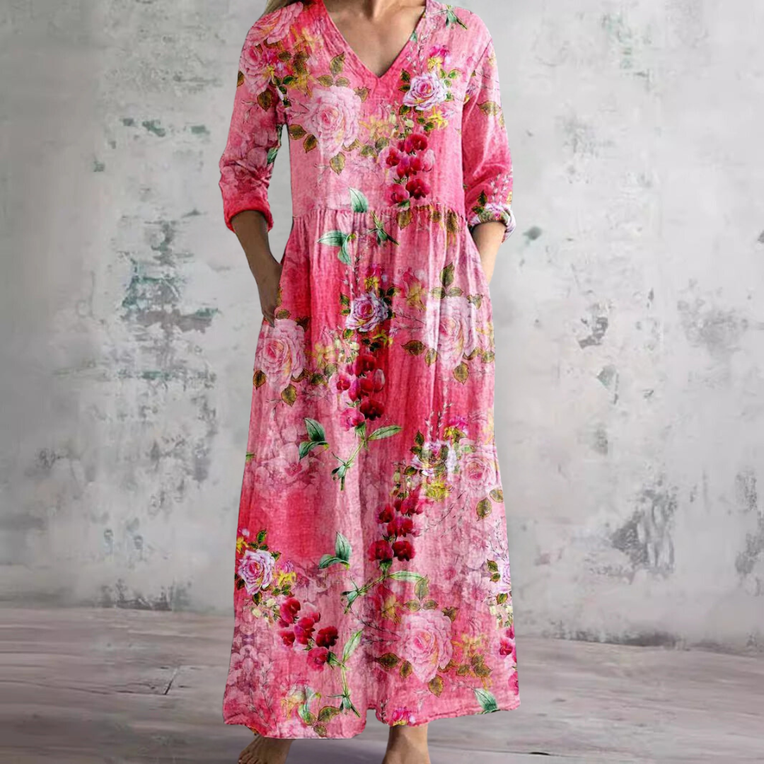 Kayleigh™ | Summer Dress with V-Neck and Floral Pattern