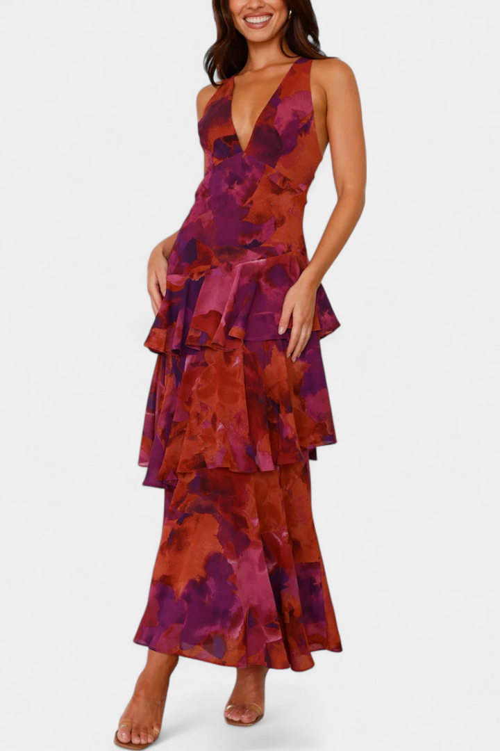 Rosalin™ | Elegant Flower Dress with Flowing Layers