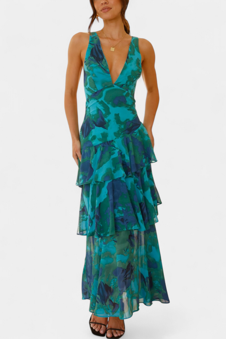 Rosalin™ | Elegant Flower Dress with Flowing Layers