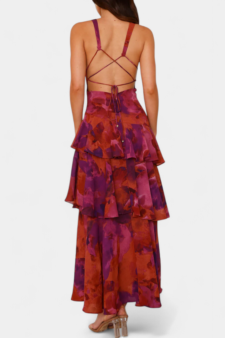 Rosalin™ | Elegant Flower Dress with Flowing Layers