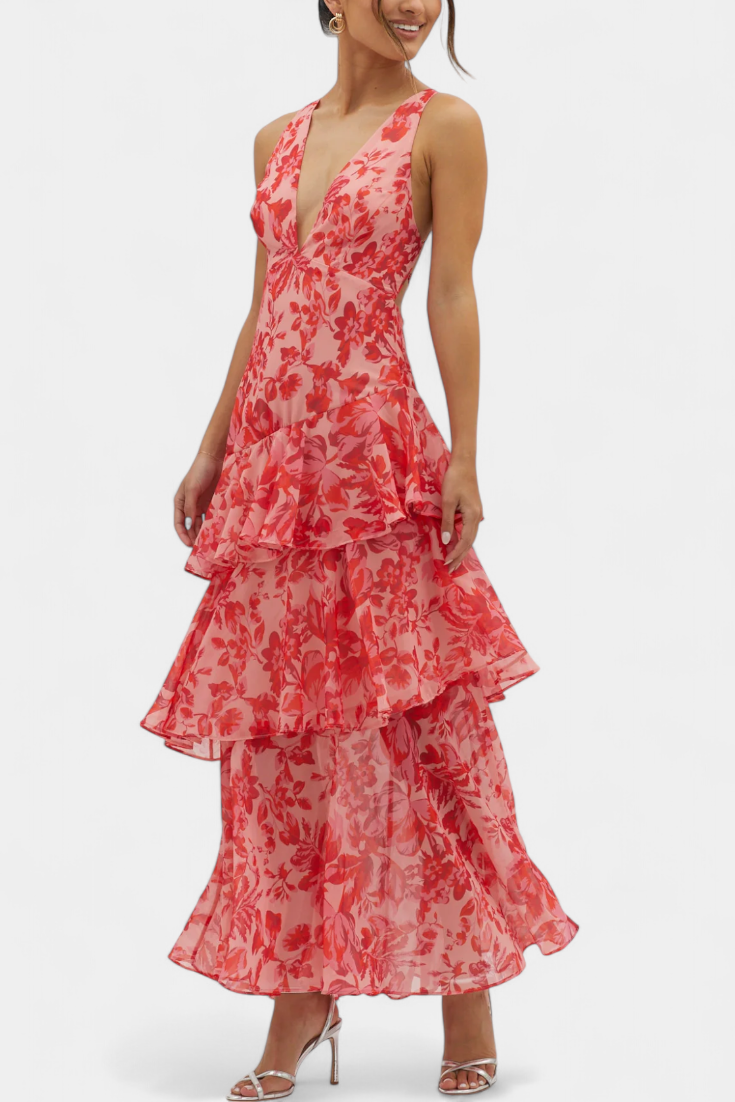 Rosalin™ | Elegant Flower Dress with Flowing Layers