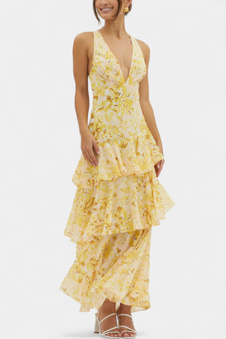 Rosalin™ | Elegant Flower Dress with Flowing Layers