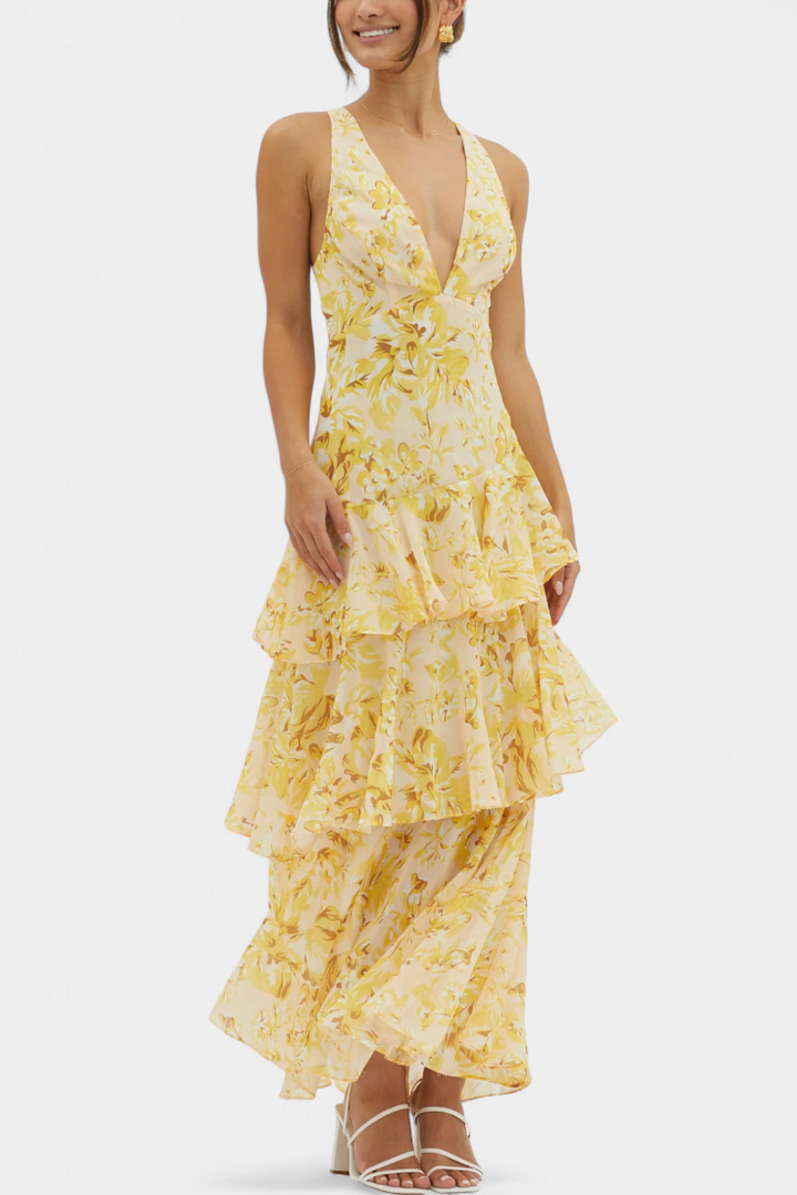 Rosalin™ | Elegant Flower Dress with Flowing Layers