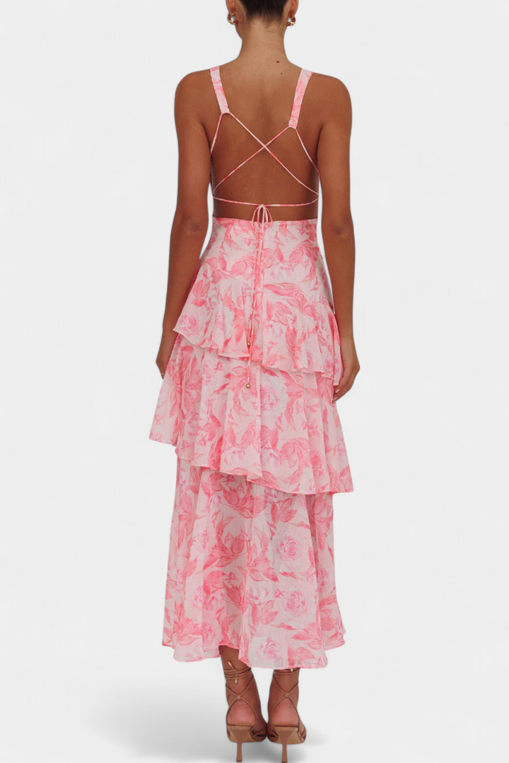 Rosalin™ | Elegant Flower Dress with Flowing Layers