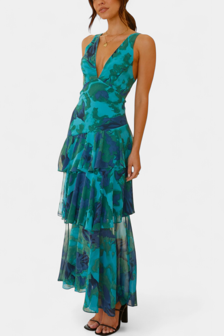 Rosalin™ | Elegant Flower Dress with Flowing Layers