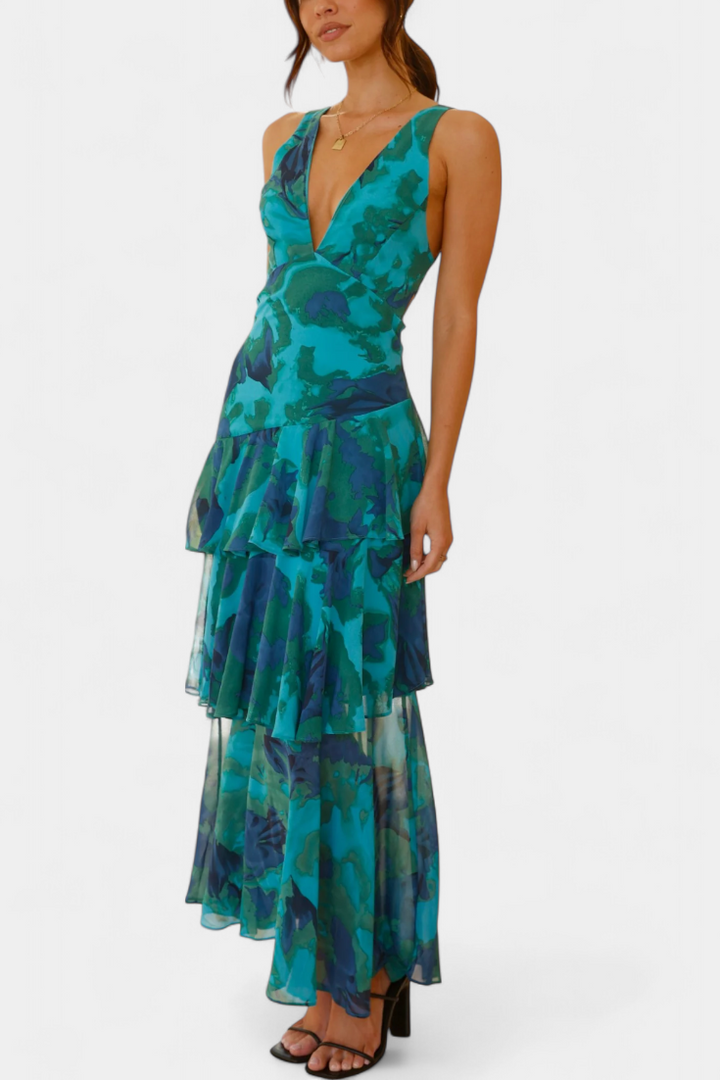 Rosalin™ | Elegant Flower Dress with Flowing Layers